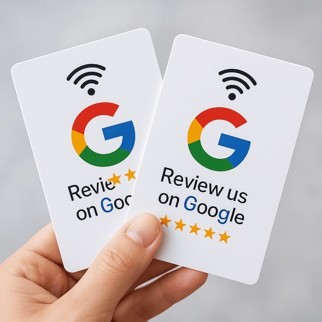 Two NFC Pocket Cards with Google review design